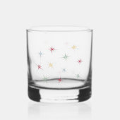 Funky Atomic Age Starburst Mid Century Modern Whisky Glas (Voorkant)