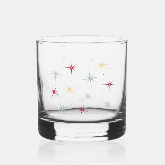 Funky Atomic Age Starburst Mid Century Modern Whisky Glas (Achterkant)