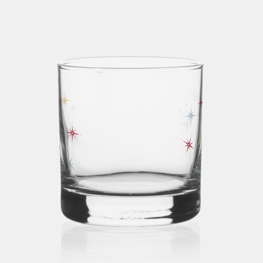 Funky Atomic Age Starburst Mid Century Modern Whisky Glas (Links)