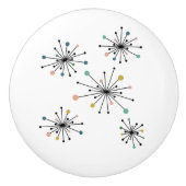 Funky Atomic Starburst midden eeuw Modern Keramische Knop (Voorkant)