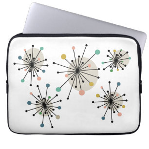 Funky Atomic Starburst midden midden eeuw modern Laptop Sleeve