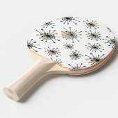 Funky Atomic Starburst Retro Mid Century Modern Tafeltennisbatje (Voorkant Gekanteld)