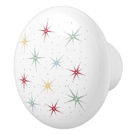 Funky Atomic Starbursts 1950 Midden eeuw Keramische Knop