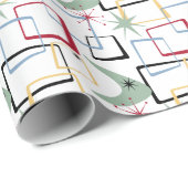 Funky Atomic Stars Boomerang Pleinen Midden Eeuw Cadeaupapier (Rol Hoek)