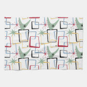 Funky Atomic Stars Boomerang Pleinen Midden Eeuw Theedoek (Horizontaal)