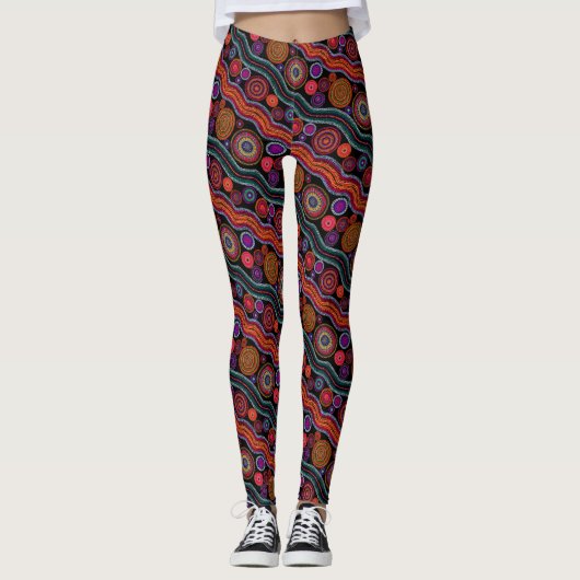 Funky Australian Dot Pattern Leggings (Voorkant)