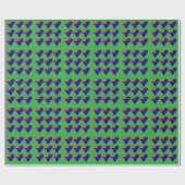Funky Australië Hart Vlag Groene Achtergrond Cadeaupapier (Vlak)
