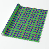 Funky Australië Hart Vlag Groene Achtergrond Cadeaupapier (Uitgerold)