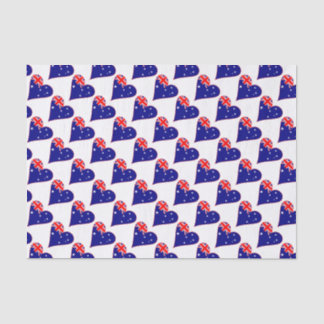 Funky Australië Hart Vlag Rode Rand Tegel Tissuepapier