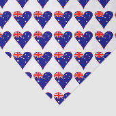 Funky Australië Hart Vlag Rode Rand Tegel Tissuepapier (Detail)