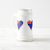 Funky Australië Hart Vlag Rood Rand Bierpul (Voorkant links)