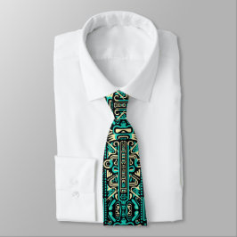 Funky Aztec stijl blauw patroon Stropdas
