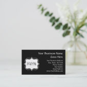 Funky Backside Zebra Black/White Monogram Visitekaartje (Staand voorkant)