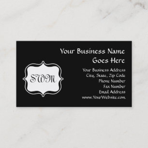 Funky Backside Zebra Black/White Monogram Visitekaartje
