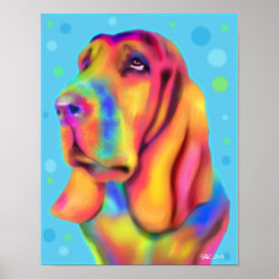 Funky Basset Hound Poster