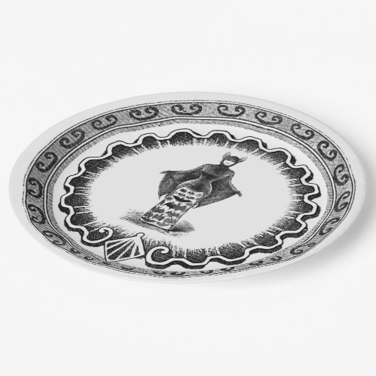 Funky  Bat Lady Papieren Bordje (Gekanteld)