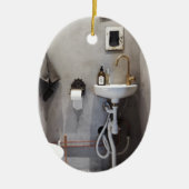 Funky Bathroom Keramisch Ornament (Voorkant)