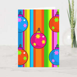 Funky Baubles Feestdagen Kaart