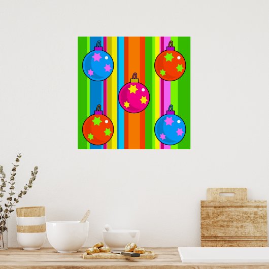 Funky Baubles Poster (Keuken)