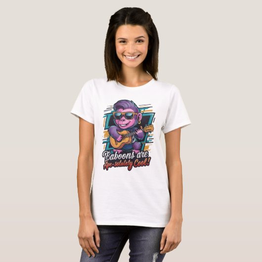 Funky Baviaan Rockstar T-shirt (Voorkant volledig)