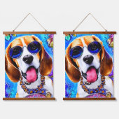 Funky Beagle Dog Hangend Wandkleed (Dubbel)
