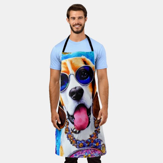 Funky Beagle Dog Schort (Gedragen)