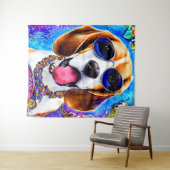 Funky Beagle Dog Wandkleed (In Situ (horizontaal))