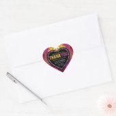 Funky Bedankt Abstract Zwart+Wit Hart Sticker (Envelop)