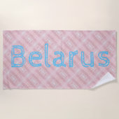 Funky Belarus Folk Cross-titched Beach Towel Strandlaken (Voorkant)