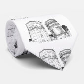 Funky Belarus Grodno Architecture Pattern Stropdas (Opgerold)