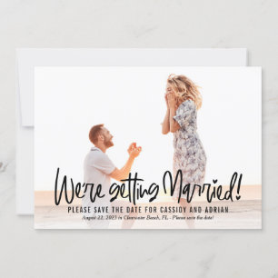 Funky bewerkbare kleur 'Save The Date'-kaart Bedankkaart