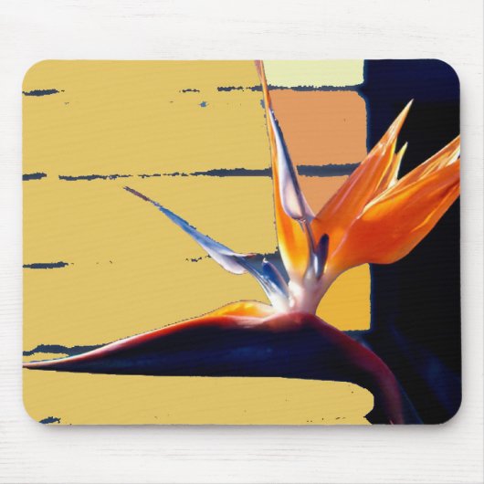 Funky Bird of Paradise Tropic Flower Mousepad Muismat (Voorkant)