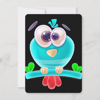 Funky Birdie Party Invite Card Kaart