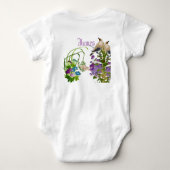 Funky Birdies Watercolor Bloemrijke Monogram Op Ma Romper (Achterkant)