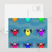 Funky Birds Briefkaart (Voorkant / Achterkant)