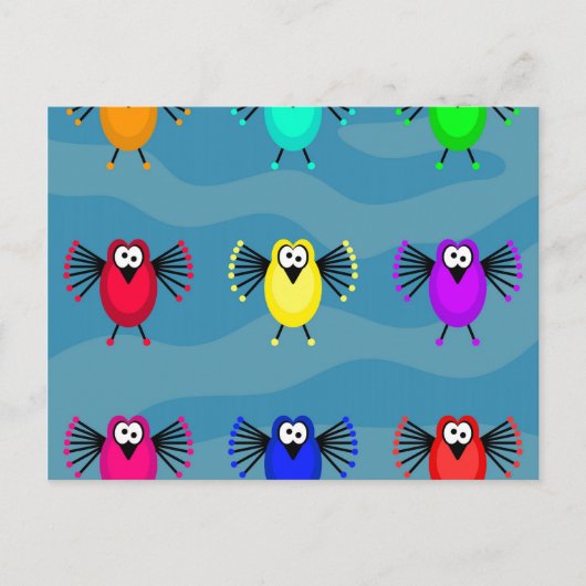 Funky Birds Briefkaart (Voorkant)