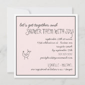 Funky Birds Modern Chalkboard Couples Baby shower Kaart (Achterkant)