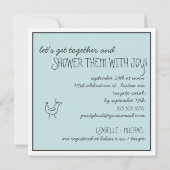 Funky Birds Moderne Family Couples Baby Boy Shower Kaart (Achterkant)