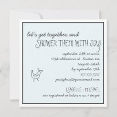 Funky Birds Moderne Family Couples Baby Boy Shower Kaart (Achterkant)