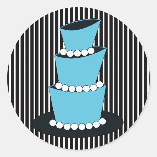 Funky Birthday Cake Envelope Seals Ronde Sticker (Voorkant)