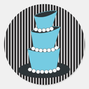 Funky Birthday Cake Envelope Seals Ronde Sticker