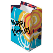 Funky Birthday Doodles Abstract Medium Cadeauzakje (Voorkant Gekanteld)
