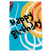Funky Birthday Doodles Abstract Medium Cadeauzakje (Voorkant)