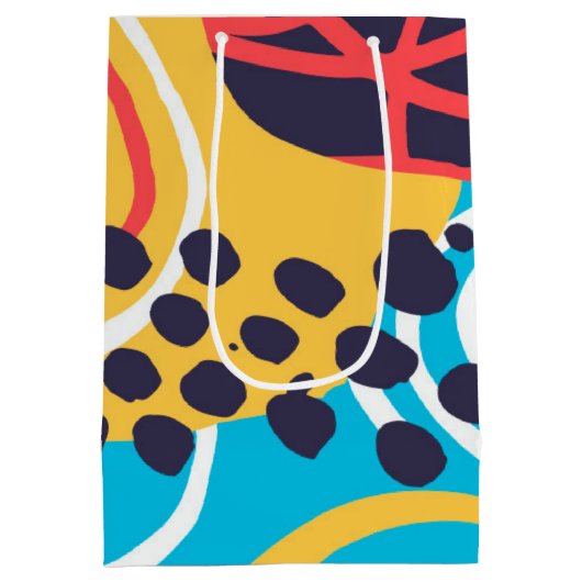 Funky Birthday Doodles Abstract Medium Cadeauzakje (Achterkant)