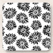 Funky Black and Floral white Bier Onderzetter (Voorkant)