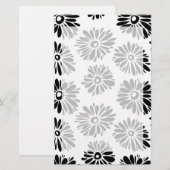 Funky Black and Floral white Briefpapier (Voorkant / Achterkant)
