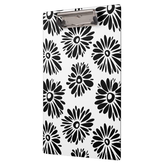 Funky Black and Floral white Klembord (Links)