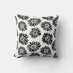 Funky Black and Floral white Kussen