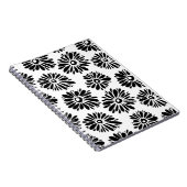 Funky Black and Floral white Notitieboek (Rechterzijde)