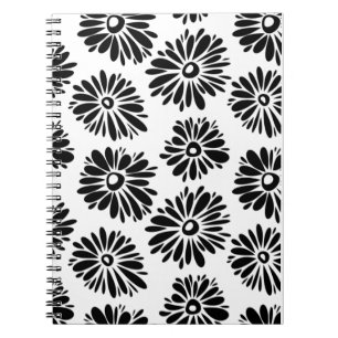 Funky Black and Floral white Notitieboek